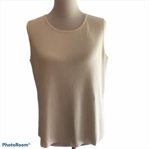 Laura Ashley Sleeveless Cream Top XL